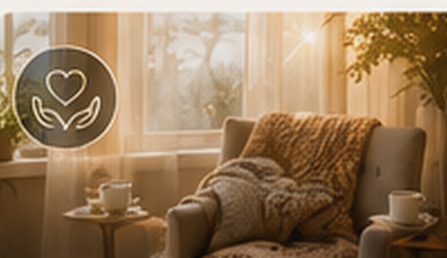 A warm chair and quiet room suggesting safety, rest, and room to breathe.